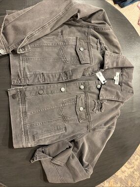 Day Moon Washed Gray Distressed Denim Jacket
